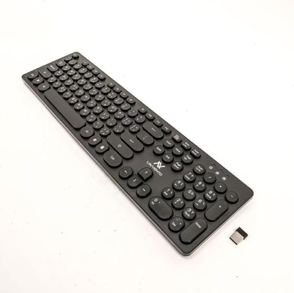 L'avvento (KB206) 2.4G Wireless Keyboard – US+Arabic layout Injection – Black - Image 3