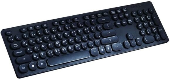 L'avvento (KB206) 2.4G Wireless Keyboard – US+Arabic layout Injection – Black - Image 2