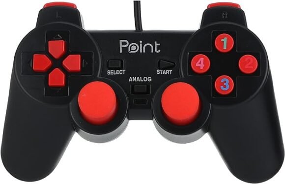 Point Analog Wired Double Controller For PC, Black orange - PT707 - Image 4