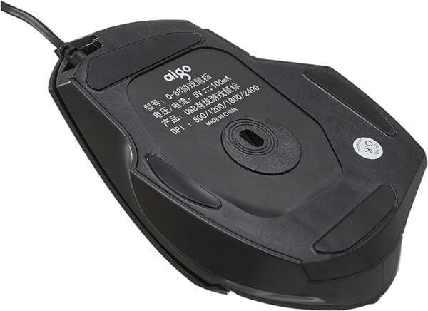 EGO Q68 USB Optical Gaming Mouse - 2400 DPI - 6 Keys - Black ماوس العاب بصري Q68 بمنفذ USB من ايجو - 2400 نقطة لكل بوصة - 6 مفاتيح - اسود - Image 4