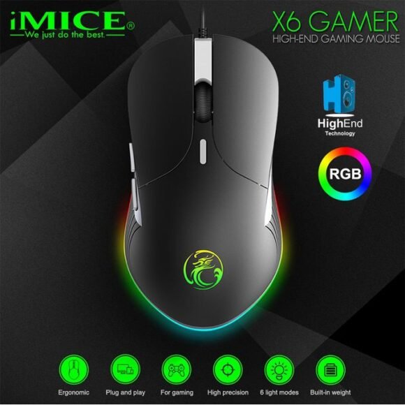 iMice X6 USB Gaming Mouse With LED Lights 3200dpi