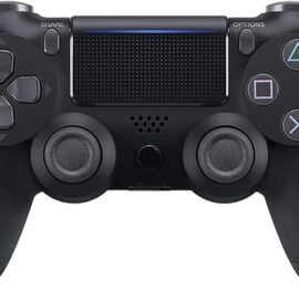 Wireless Controller, Compatible with PS4/Pro/Slim/PC, Dual Vibration Gamepad/6-Axis Gyro Sensor/Touchpad/EXT/Audio Jack, Black